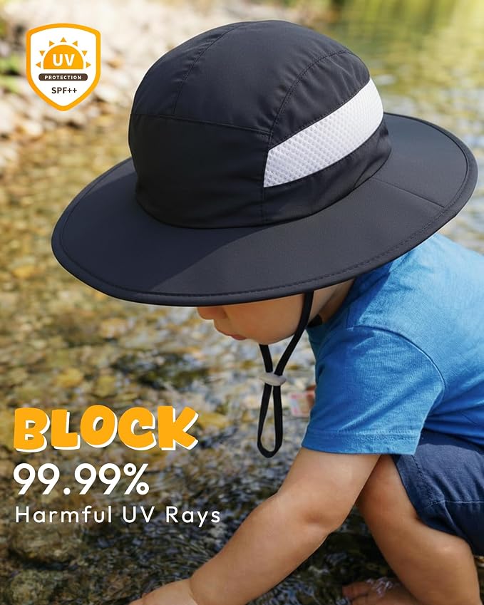 HONGTEYA 2 Pack Baby Sun Hat Infant Toddler Boys Girls Sun Protection Bucket - Image 3