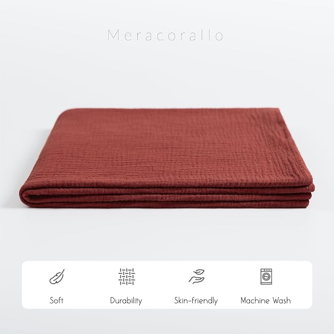 Meracorallo Muslin Swaddle Blanket, 100% Cotton Receiving Blanket - Image 4