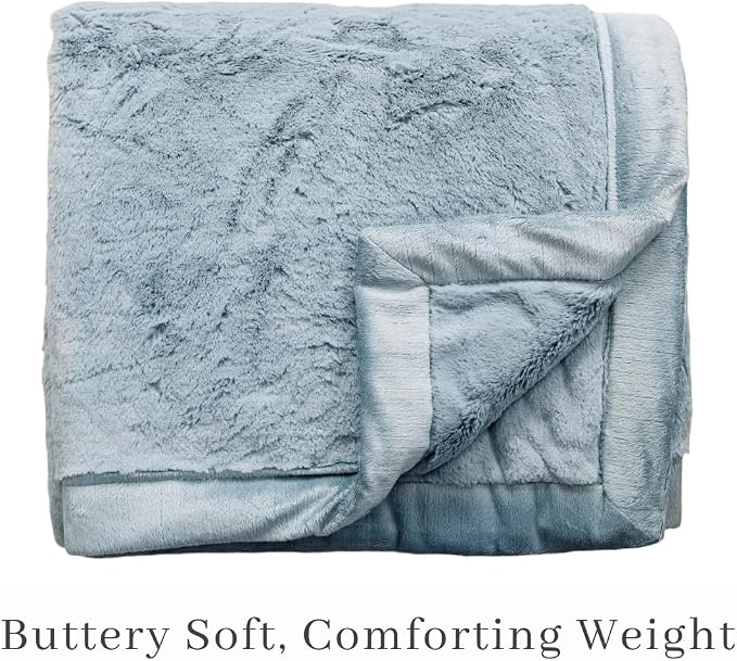 Saranoni Oversized Blanket Plush Soft Luxury Adult Blanket Slate XL 60x80 | - Image 2