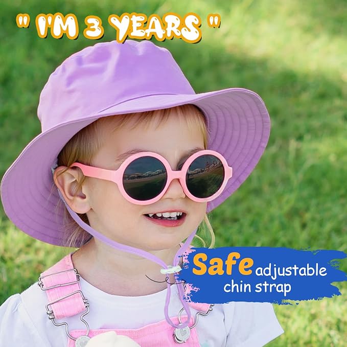 Baby Sun Hat Kids Summer Sun Protection Toddler Bucket Hat Wide Brim Adjustable - Image 4