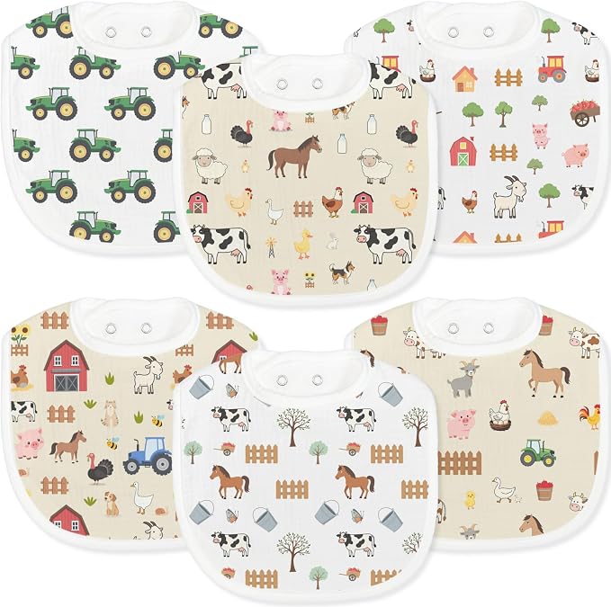 Baby Bibs for Baby Boys Girls 6-Pack by Unknown