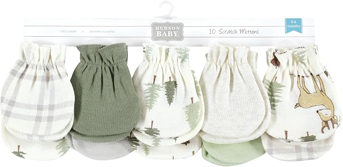 Hudson Baby Baby Hudson Baby Unisex Baby Cotton Scratch Mittens, One Size - Image 2