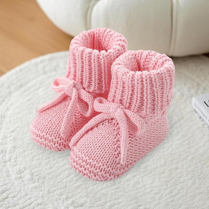 DSORVICD Newborn Baby Boys Girls Knitted Booties Soft Sole Shoes Socks - Image 3