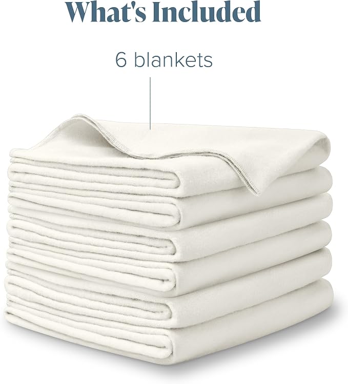 Bare Home Flannel Receiving Blanket, Premium 100% Cotton Flannel Blanket 6-Pack - Image 7