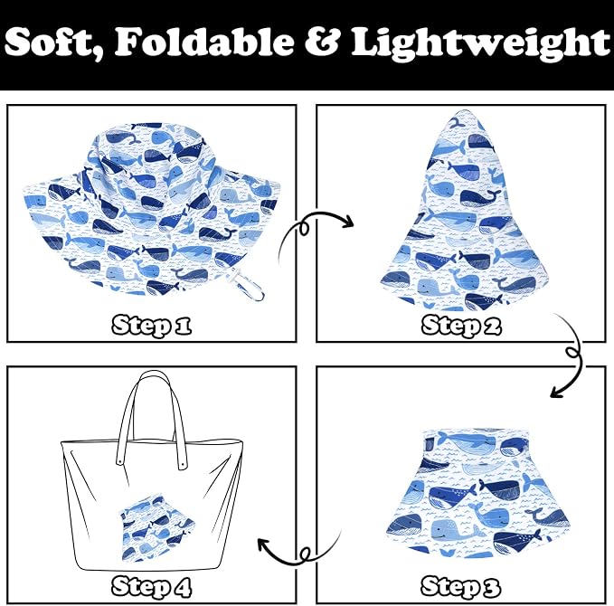 Sarfel Baby Sun Hat Summer Baby Boy Hats UPF 50+ Sun Protection Toddler Hat - Image 6