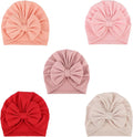 DRESHOW BQUBO 5 Pieces Newborn Baby Turban Hats Bow Baby Infant Beanie by DRESHOW