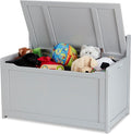 Melissa & Doug Toy Chest, Wooden Toy Storage Box with Safety-Hinged Lid, Kids Toys Storage Organizer for Playroom, Bedroom, & Montessori Classroom Furniture for Boys & Girls Ages 3+, Gray