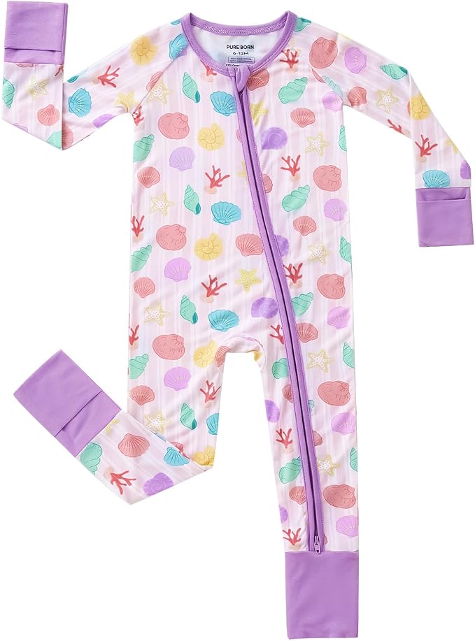 pureborn Baby Sleeper Viscose from Bamboo Zipper Footies 0-24 Months by pureborn