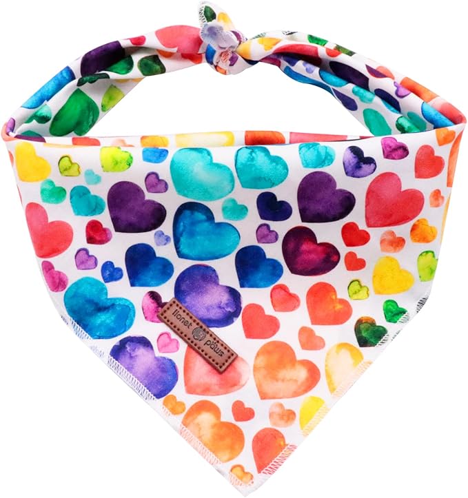 Lionet Paws Valentine's Dog Bandana, Fabric Love Dogs Kerchief by lionetpaws