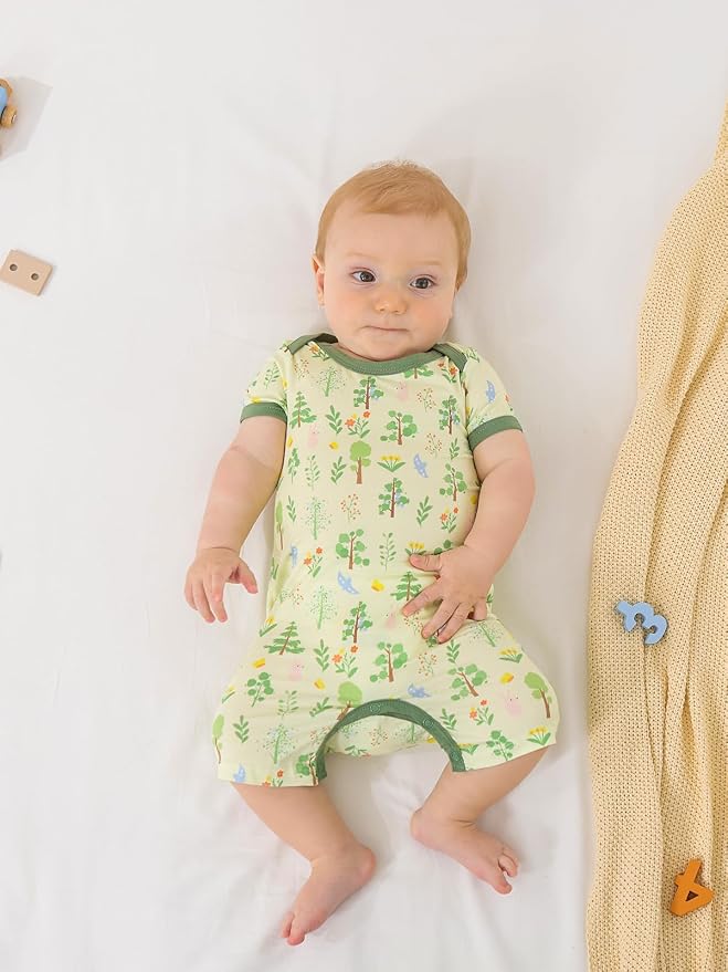 GUISBY Baby Rayon Romper Pajamas, 0-24M | Silky Soft Feel，Snap Closure，Footless - Image 4