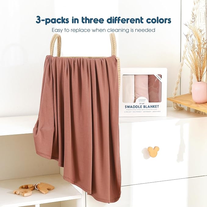 3 Pack Newborn Swaddle Blankets - Image 9