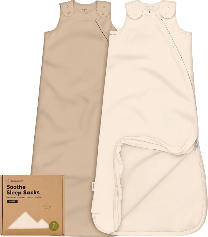 2-Pack Organic Baby Sleep Sacks, 100% Cotton 0.5TOG by KeaBabies