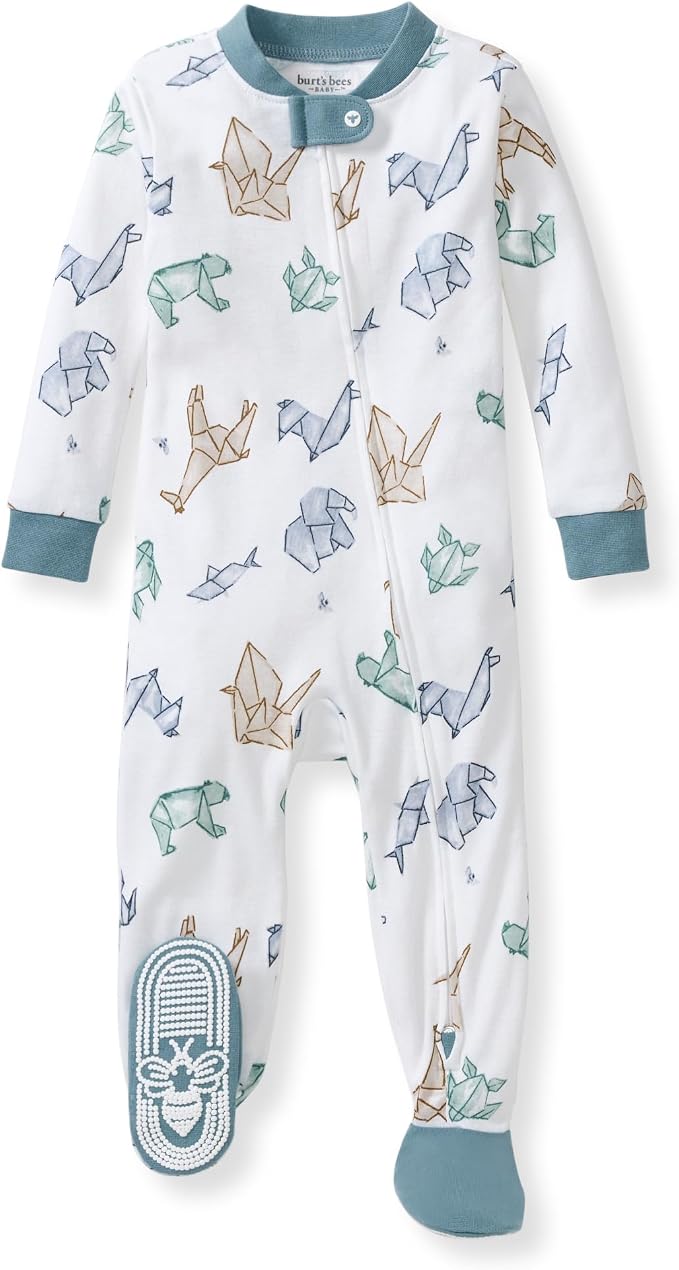 Burt's Bees Baby Boys Organic Cotton, Snug Fit Footed Sleeper Pajamas | by BurtsBeesBaby