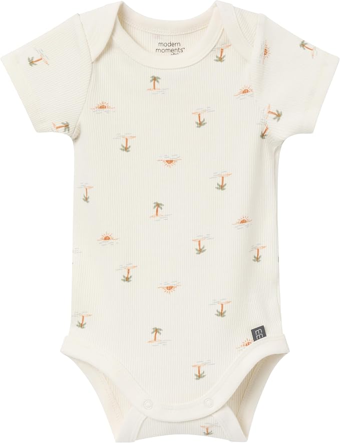 Modern Moments by Gerber Baby 4-Pack Short Sleeve Bodysuits & Shortie Set - Image 2