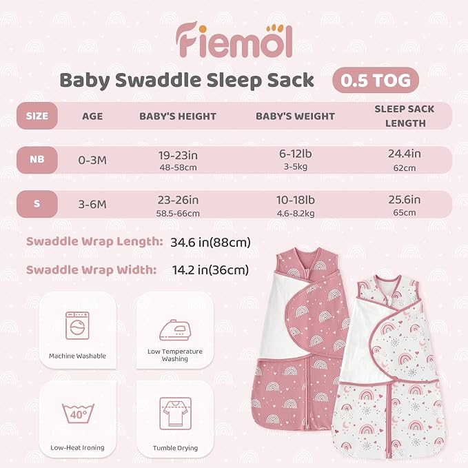 Baby Swaddle Sleep Sack 3-6 Months, Cotton Swaddles - Image 8