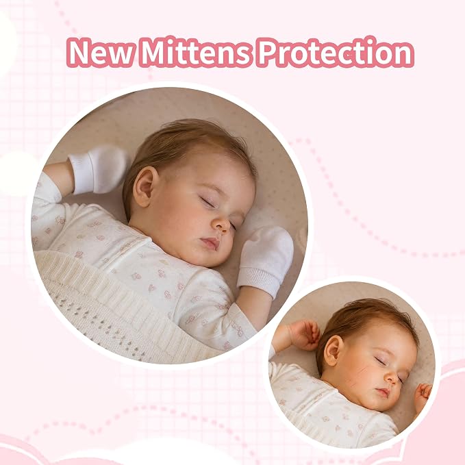 8 Pairs Newborn Baby Mittens No Scratch Infant Baby Cotton Gloves Newborn - Image 5