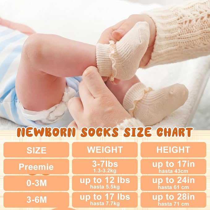 Toulite 12 Pair Preemie Newborn Baby Socks - Image 3