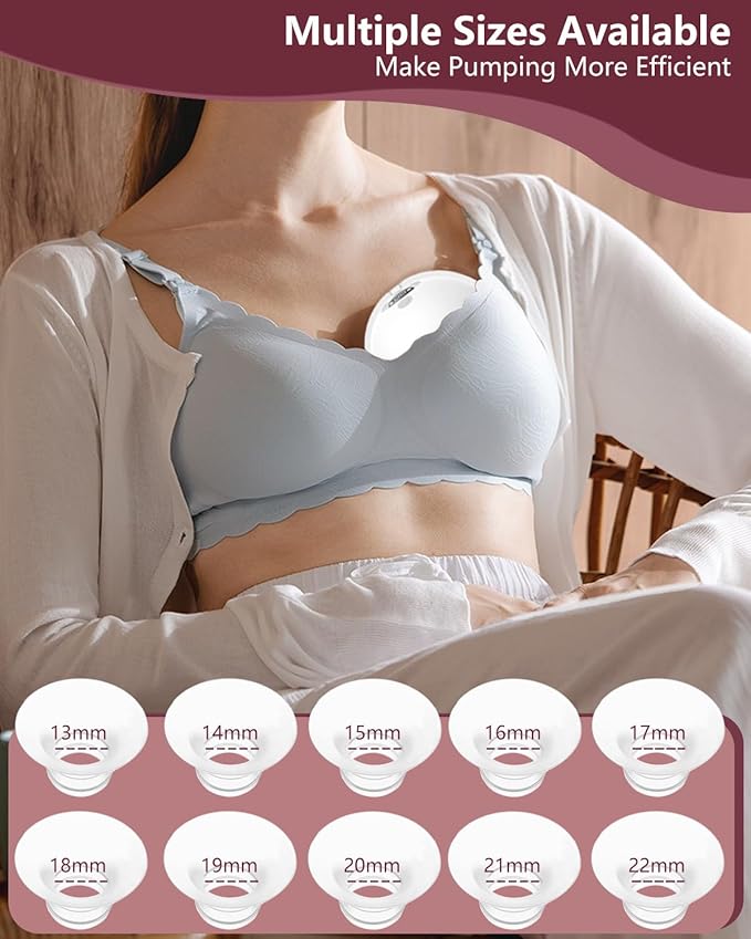 Flange Insert 21mm for Momcozy M9 M6 M5 V1 Pro V2 Pro S12 Pro S9 Pro, Compatible with Medela/Elvie/Spectra/Willow Go/eufy/Lansinoh Breast Pump, Breastfeeding Essential Kit, 2PCS