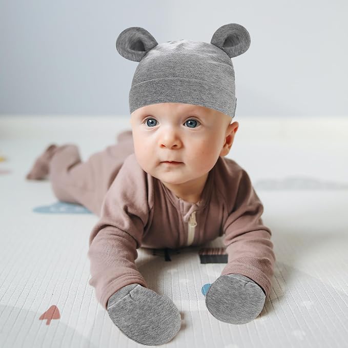 UTTPLL Newborn Hats Mittens Set Toddler Girls Boys Cotton Nursery Hospital - Image 6
