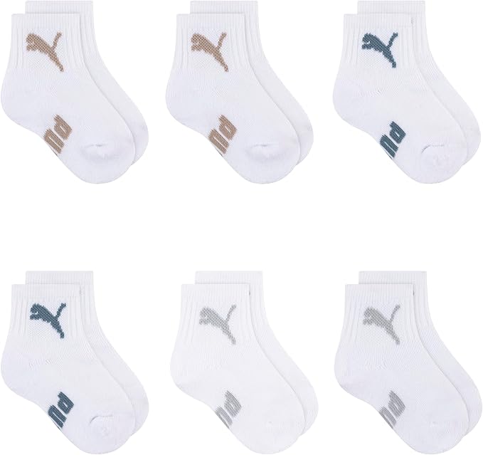 PUMA Unisex Baby 6-pack Infant Anklet Socks, Extra Cushion & Comfort-toe by PUMA