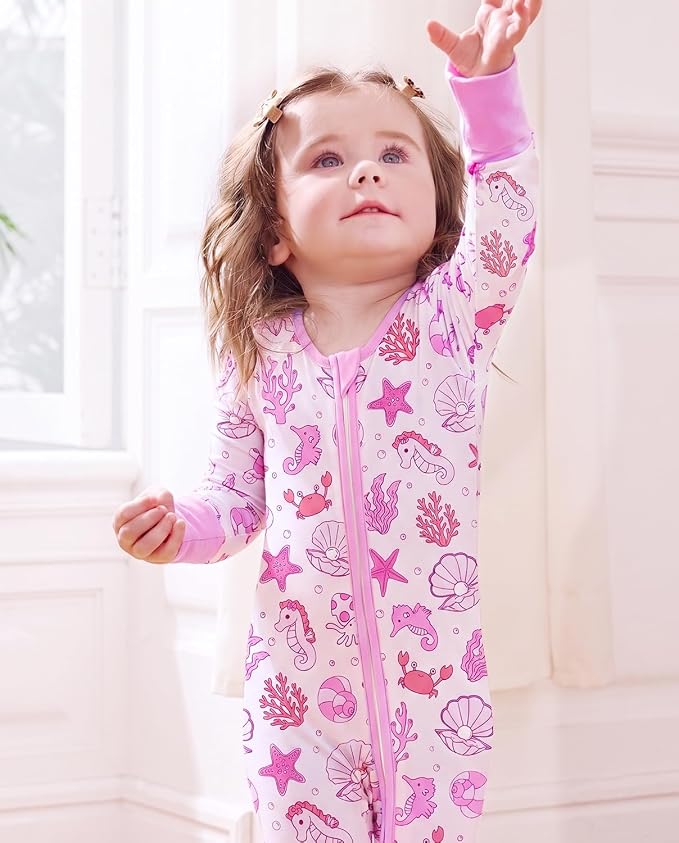 babee Reshinee Viscose Derived from Bamboo Baby Footie Pajamas Convertible - Image 6