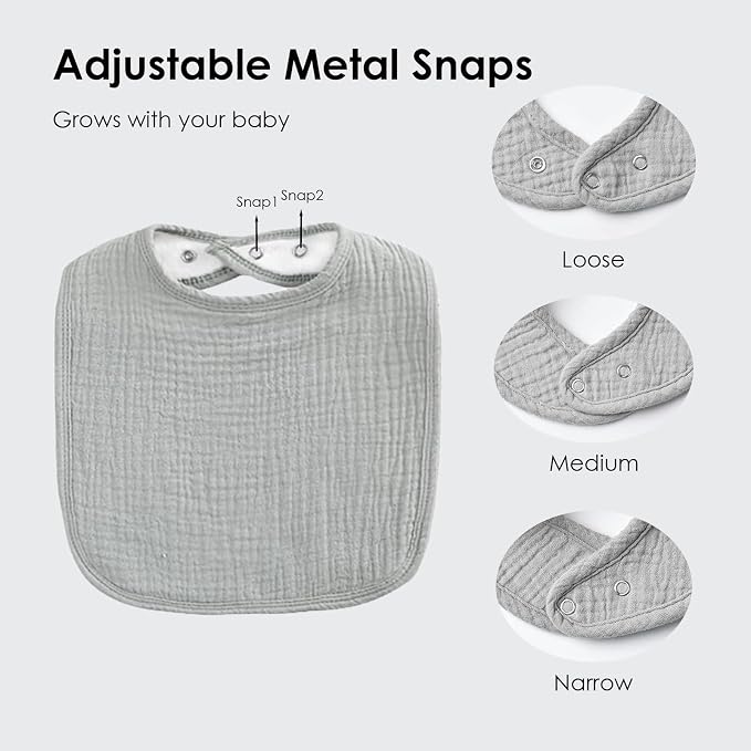 Muslin Baby Bibs for Boys Girls, Soft Cotton Baby Drool Bibs, Drooling and - Image 2