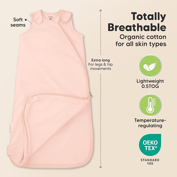 2-Pack Organic Baby Sleep Sacks, 100% Cotton 0.5TOG - Image 3