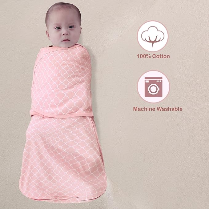 Baby Sleep Sack Swaddle 3 Pack, 3-Way Adjustable, Organic Cotton | Swaddles 3-6 - Image 6