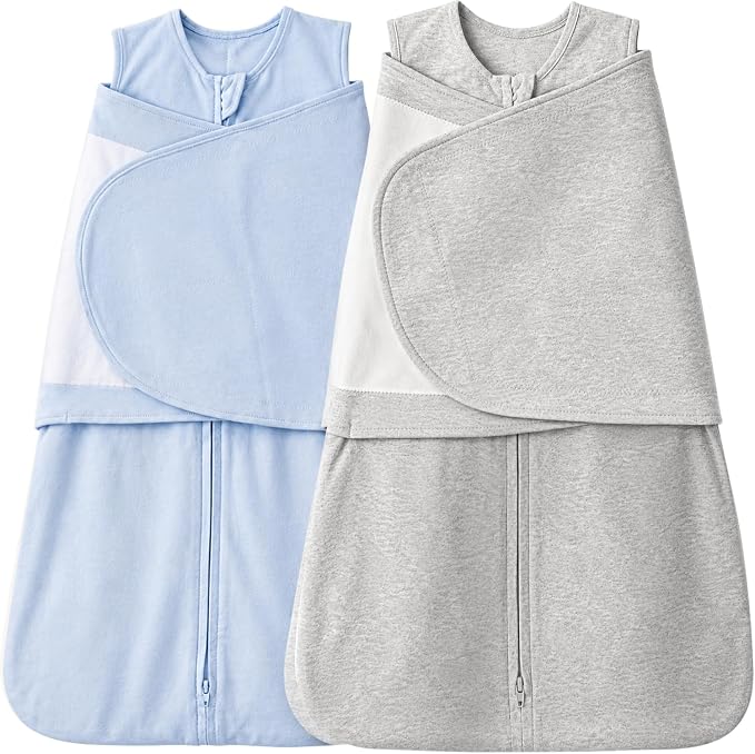 Baby Sleep Sack Swaddle 2 Pack, 3-Way Adjustable, Organic Cotton | Swaddles 3-6 by AugTwig