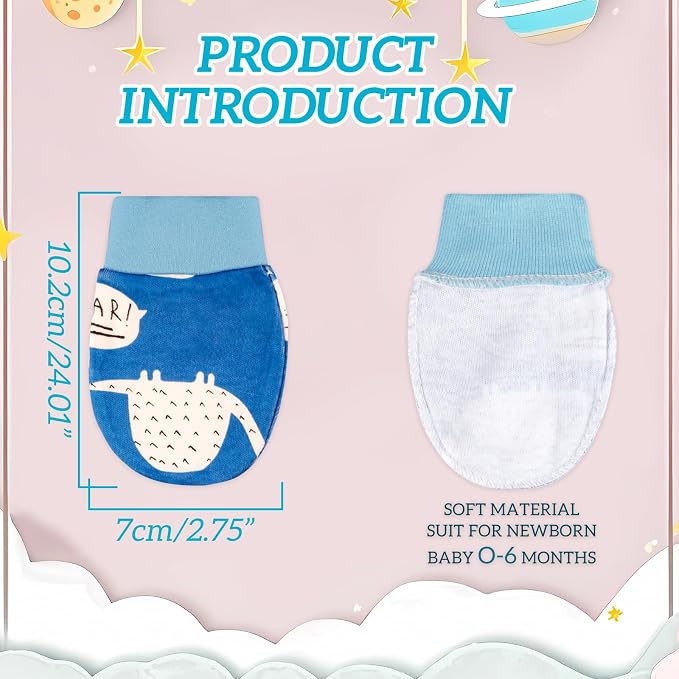 No Scratch Baby Mittens, Newborn Infant Toddler Mittens | Soft Elastic Wrist - Image 2