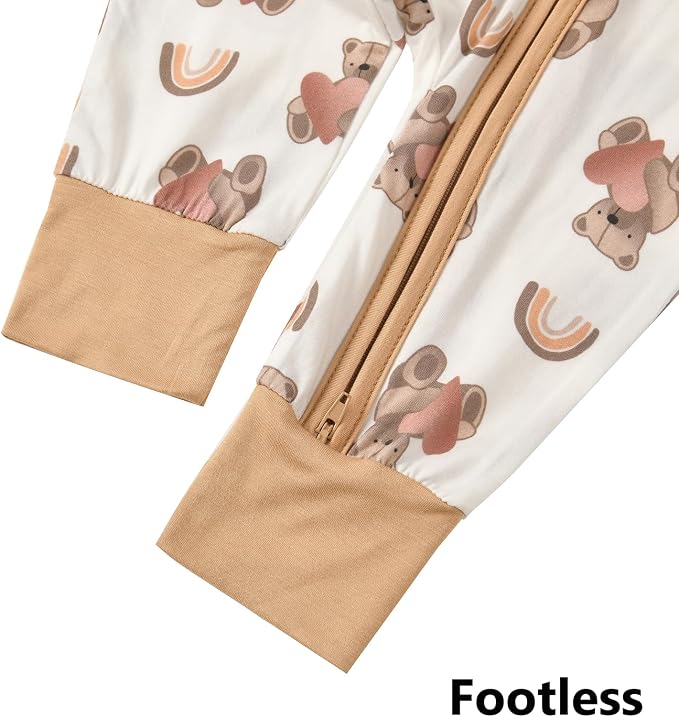 Aablexema Baby Short Sleeve Footless Pjs Zipper Romper 3-Pack | Soft Breathable - Image 6