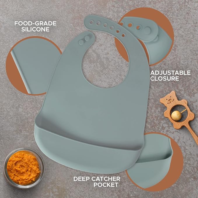 Silicone Bibs For Babies- BPA-Free Waterproof Bib - Image 3