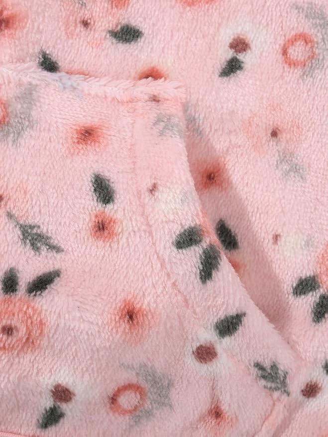 Toddler Baby Girl Fleece Jackets Fall Clothes Hooded Zip Fuzzy Coats - Image 8