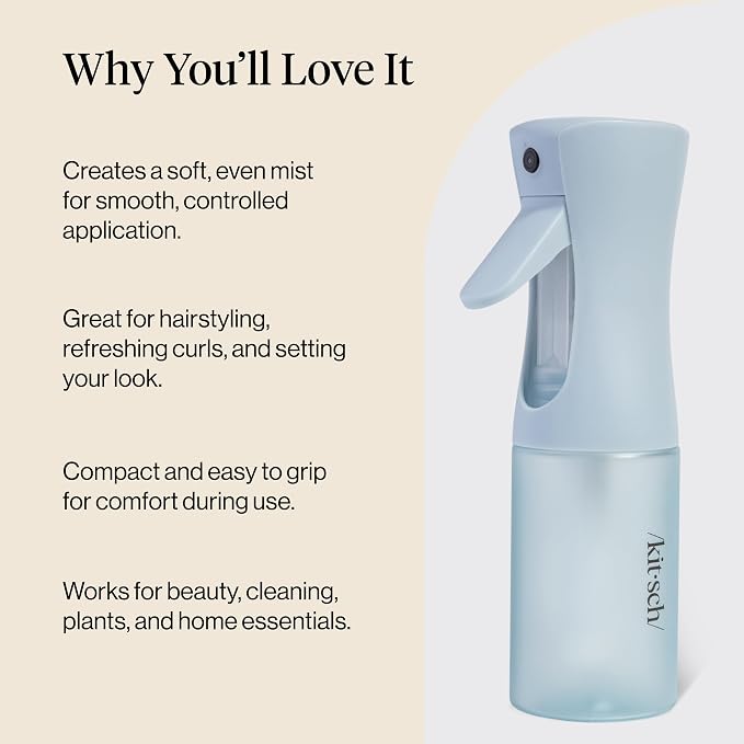 Kitsch Continuous Spray Bottle for Hair – Haze Blue, 150ml | Fine Mister Spray - Image 5
