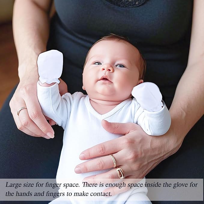 Baby Mittens 0-6 Months No Scratch 100% Cotton Gloves - Image 7