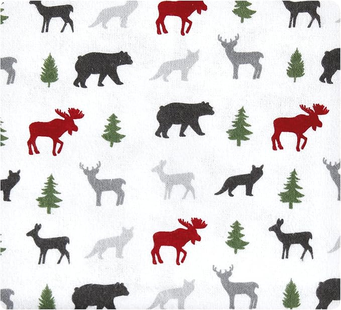 Hudson Baby Unisex Baby Cotton Flannel Receiving Blankets, Woodland Christmas - Image 3