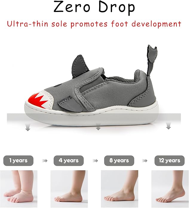 SKYWHEEL Toddler Slip On Shoes Wide Toe Box Barefoot Casual Canvas Walking Tennis Shoes for Boys Girls Cute Sneakers