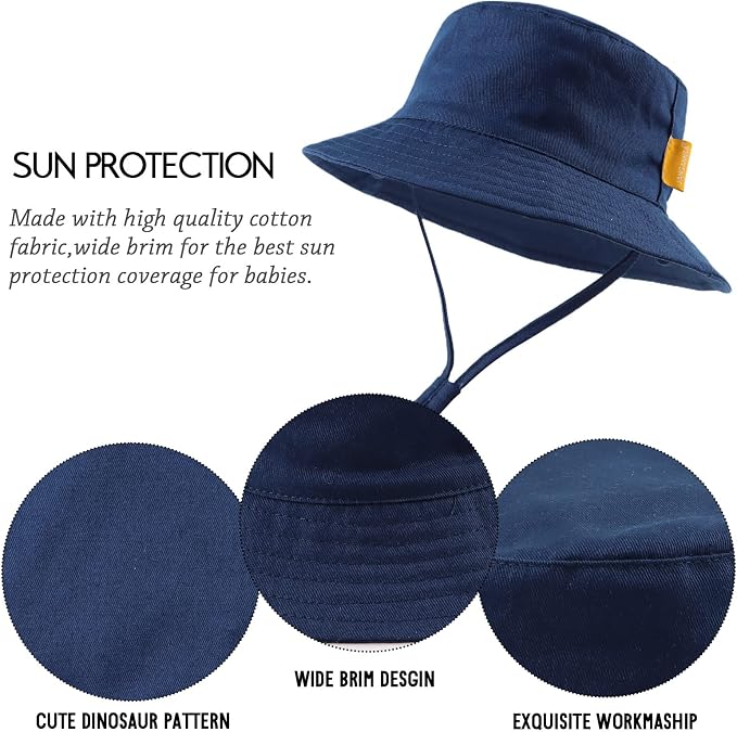 JANGANNSA Cotton Baby Sun Hat Infant Toddler Boys Girls Bucket Hats Summer Sun - Image 5