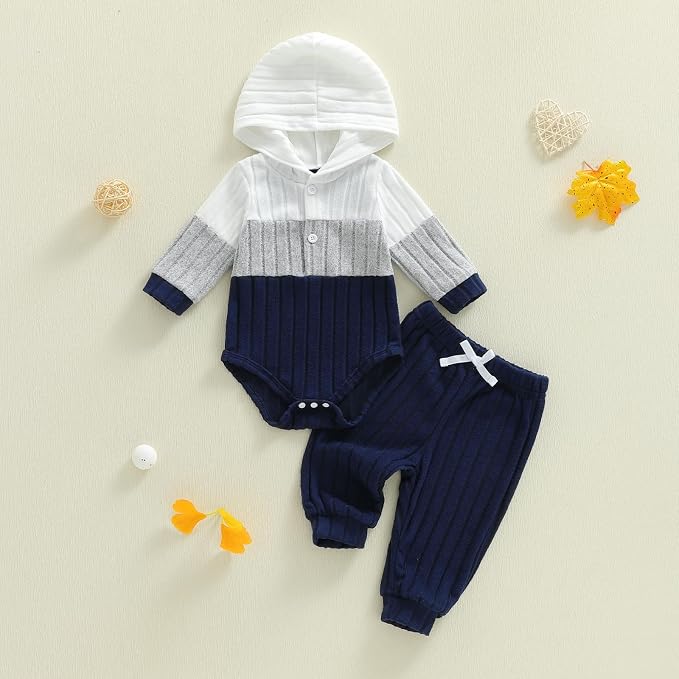 Douhoow Infant Baby Fall Clothes Boy Girl Plaid Hoodie Sweatshirt Romper - Image 2