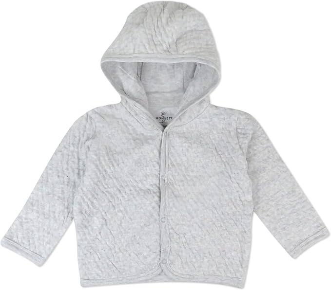 HonestBaby Matelasse Snap-Front Hooded Jacket Organic Cotton by HonestBaby