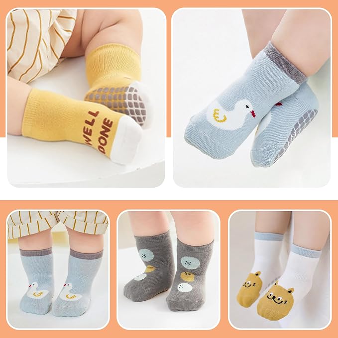 TRUEHAN 5 Pairs Toddler Non Slip Socks - Image 2