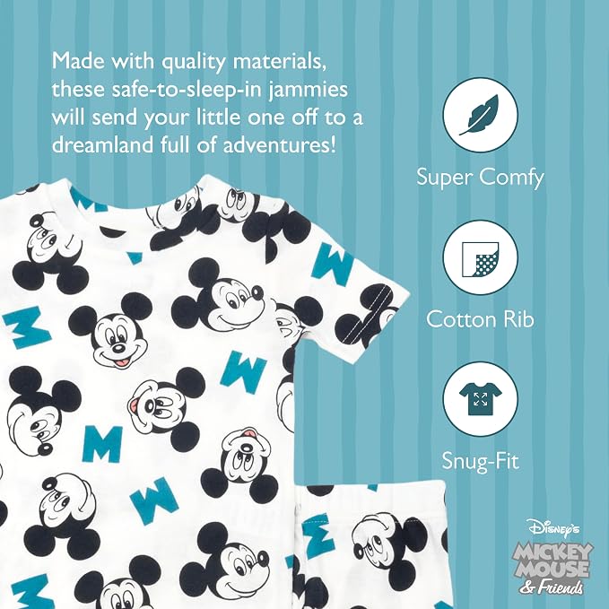 Disney Boys' 4-Piece Snug-fit Cotton Matching Comfortable Pajama Set, Soft & - Image 2