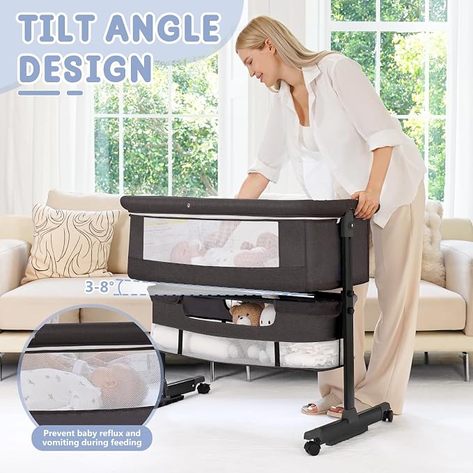 Baby Bassinet, 3 in 1 Bedside Bassinets - Image 3