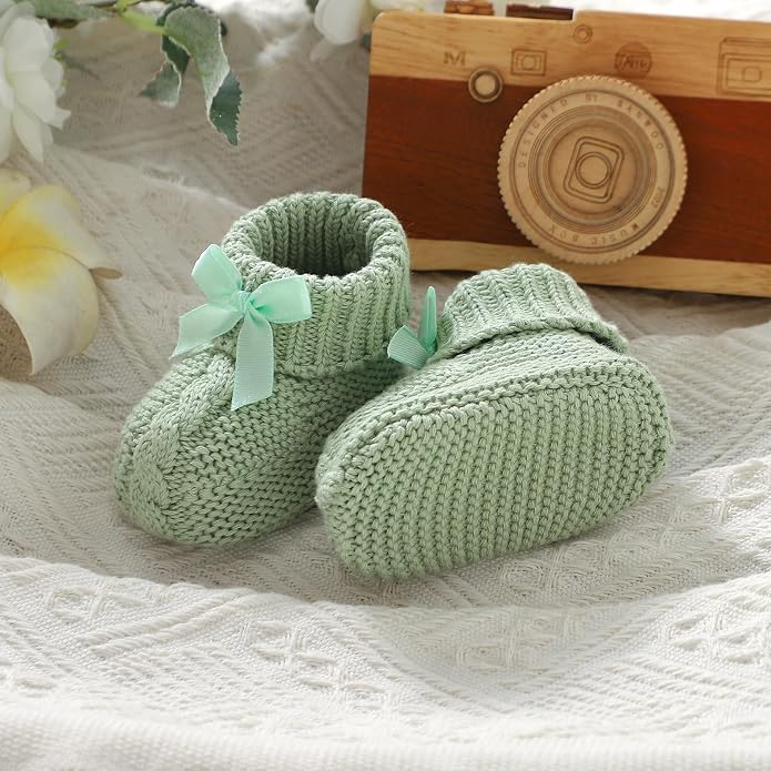 Baby Booties Newborn 100% Cotton Cozy Knit First Shoes | Soft Cute Shower Gift - Image 4