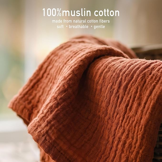 Muslin Receiving Blankets 5 Pack, Soft Swaddle Wraps - Image 2