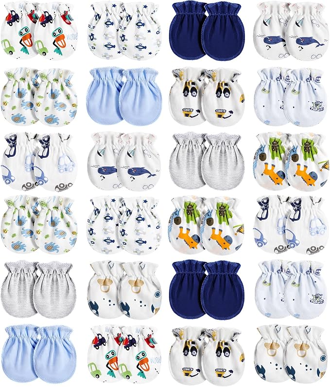 Geyoga 24 Pairs Newborn Baby Mittens No Scratch by Geyoga