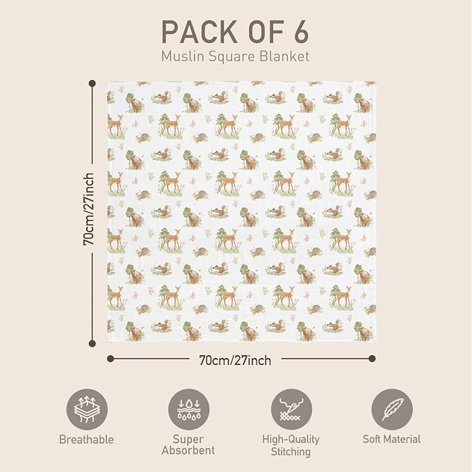 GLLQUEN BABY Receiving Blankets Muslin Swaddle Blanket - Image 4