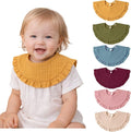 Baby Cotton Muslin Ruffled Bibs-Set of 6 by JumiLux
