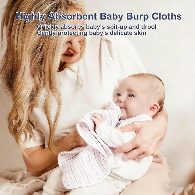 10-Pack Burp Cloths for Baby Boys and Girls - Image 3