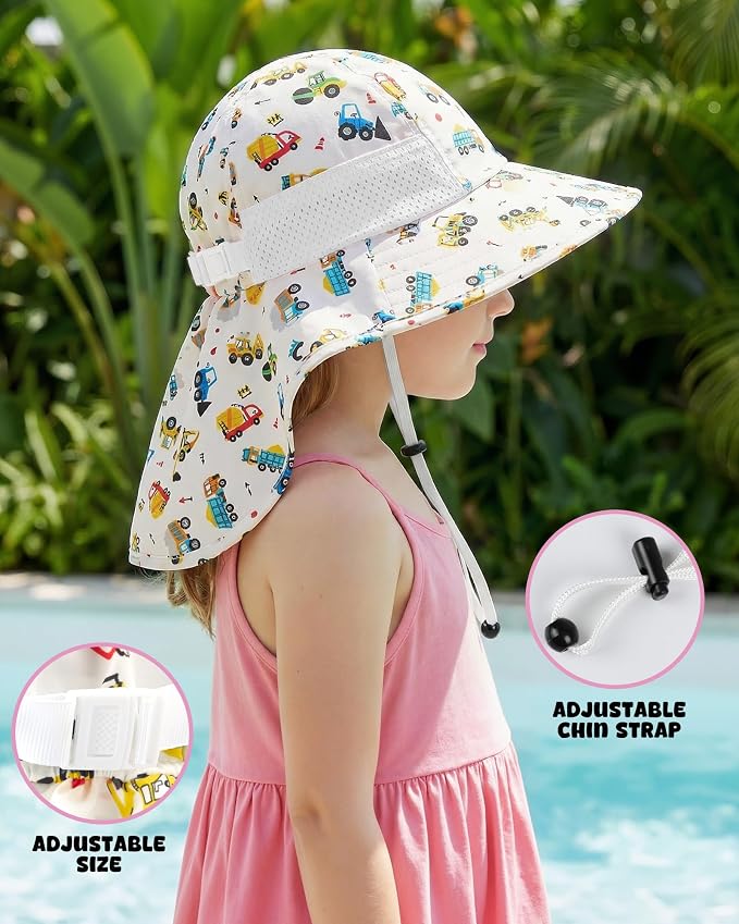 Toddler Baby Sun Hat Kids Summer Beach Essentials Adjustable Beach Hats - Image 2